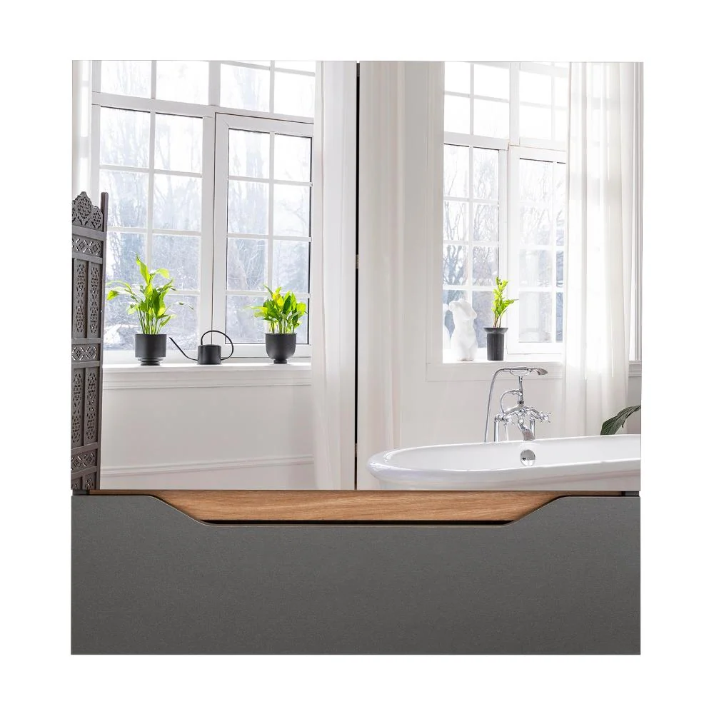 Gabinete de Baño Apolis, Plata Oscuro Y Fresno Europeo, con espejo RTA Design