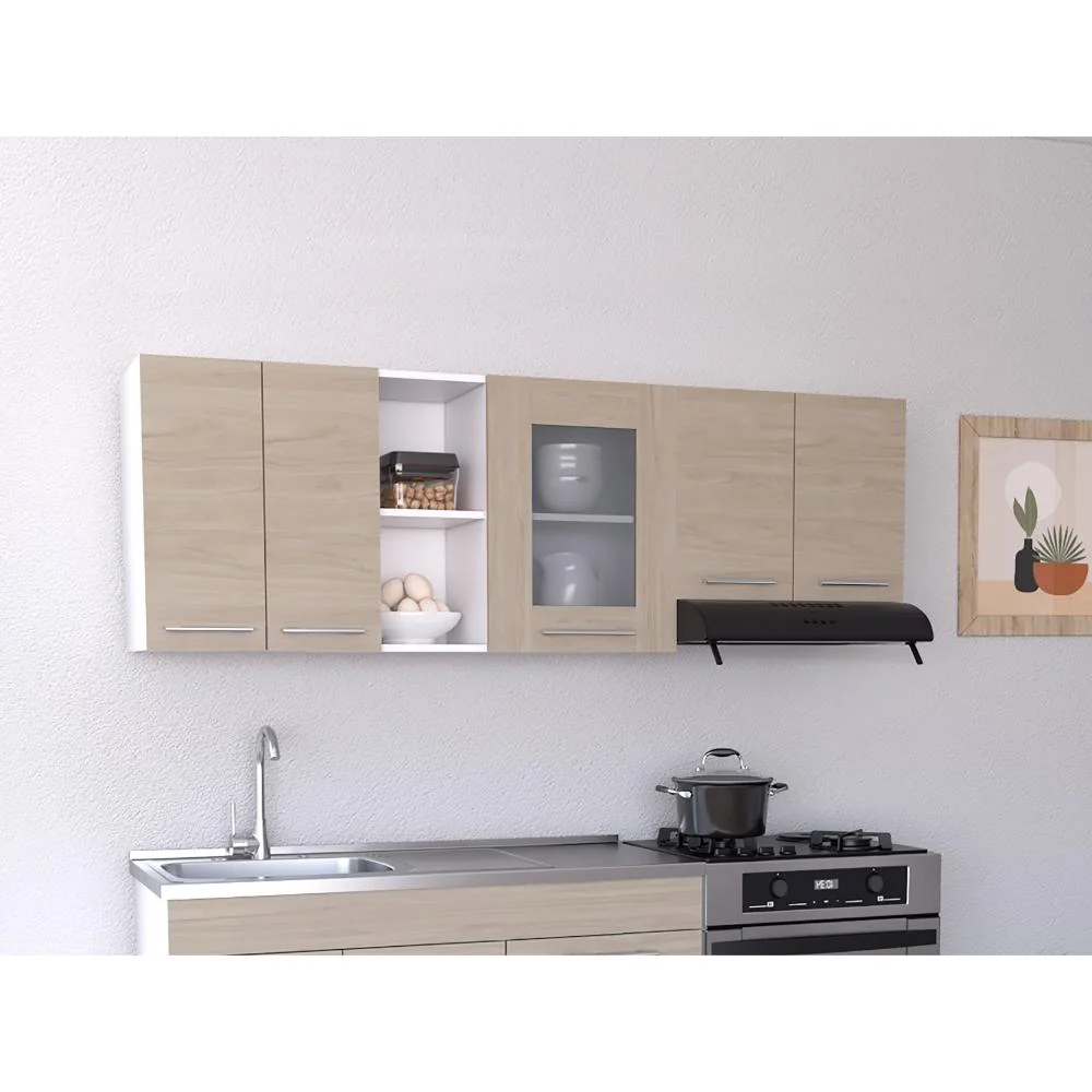 Gabinete Superior Kiret, Nacar y Blanco, Incluye Modulo Campana Hc RTA Design