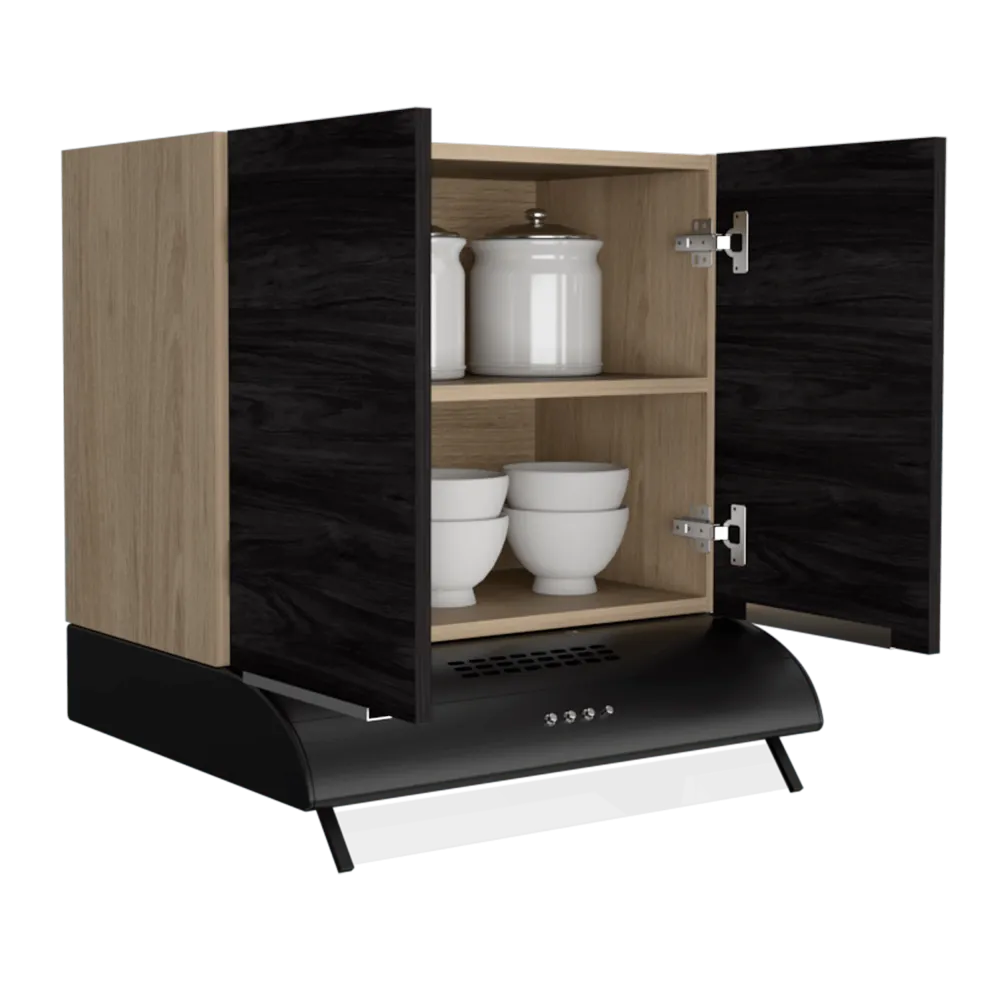 Mueble Sobre Campana de Cocina Monet, Beige y Gris, con Espacio Para Campana Extractora RTA Design