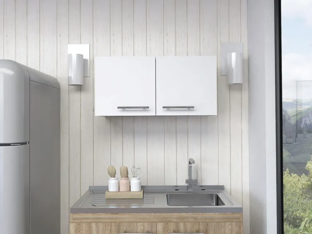 Mueble Sobre Campana Delfi, Blanco, con Dos Puertas Batientes RTA Design
