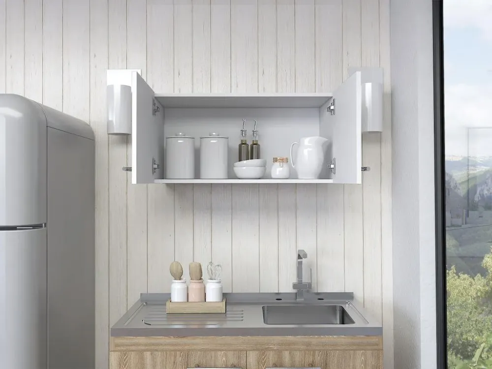 Mueble Sobre Campana Delfi, Blanco, con Dos Puertas Batientes RTA Design
