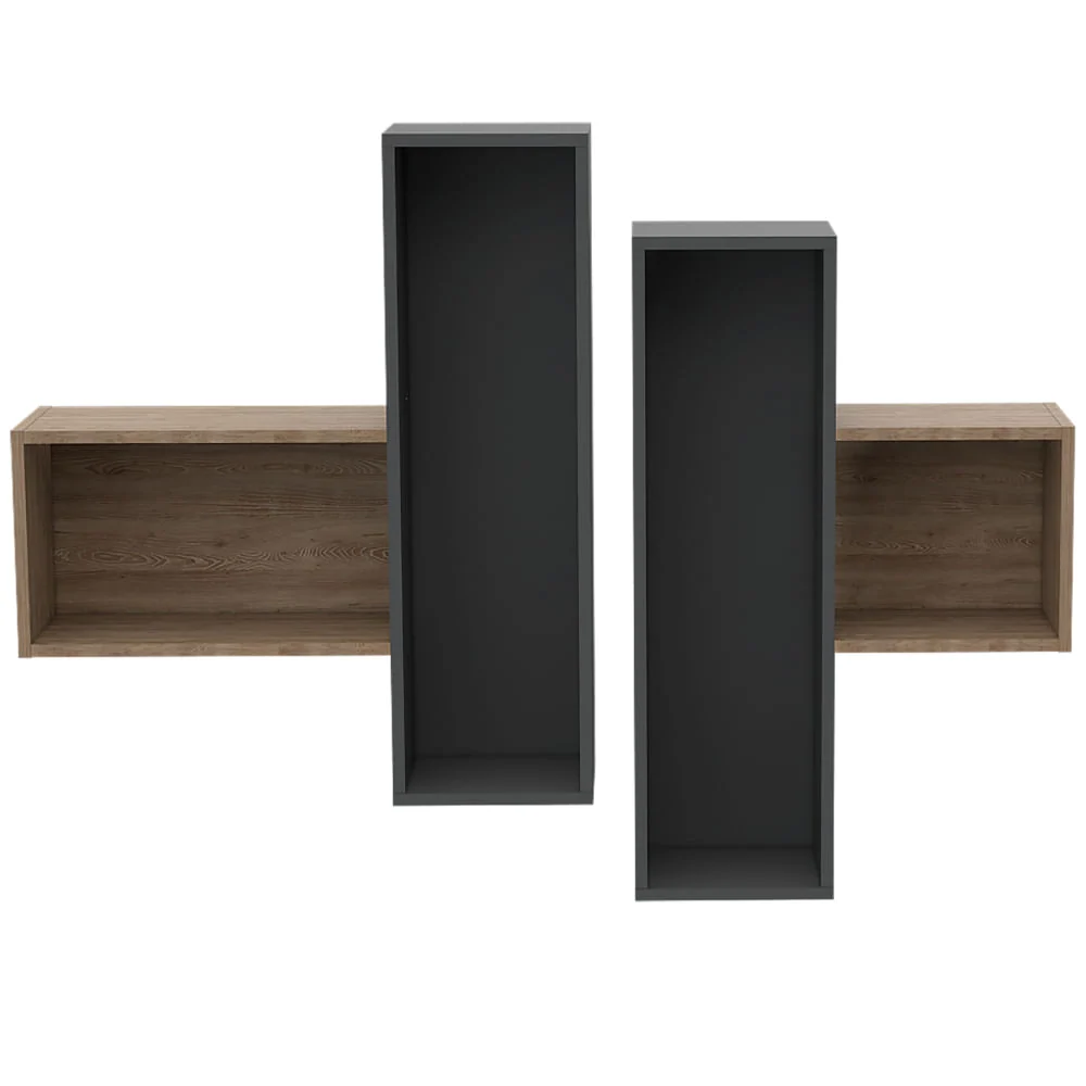Repisa Wall 2A Miel+Plomo RTA MUEBLES