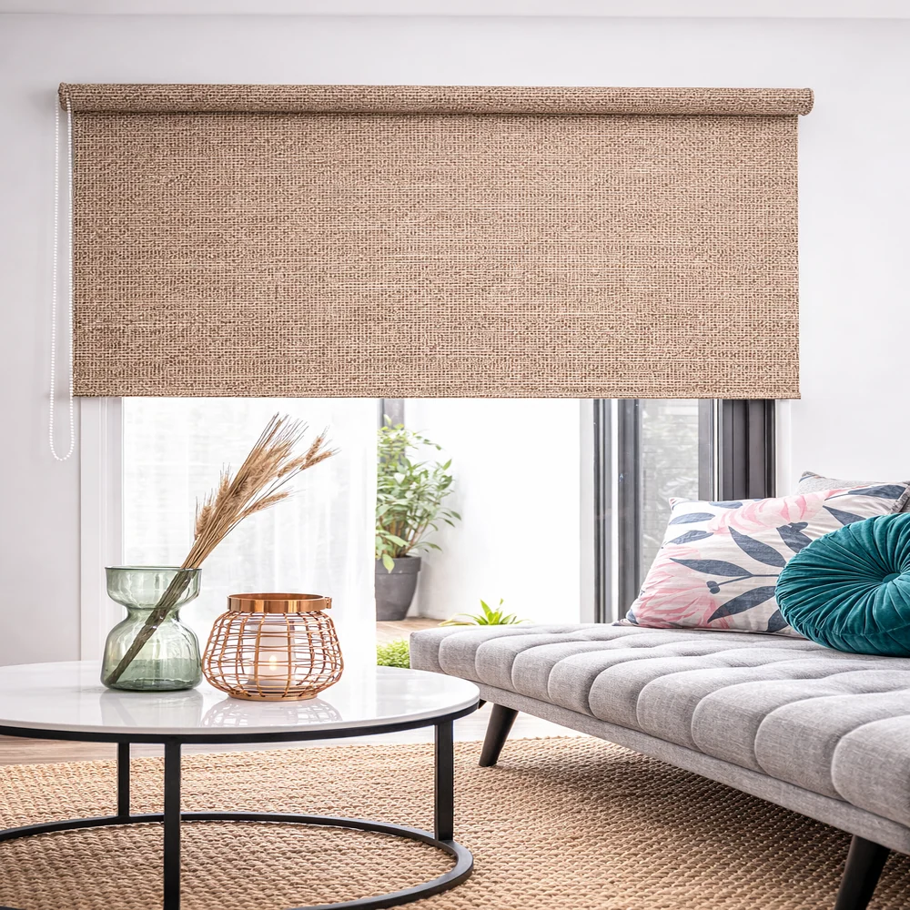 Persiana Enrollable Blackout Decorativo Zen Arena 180x180 Safra