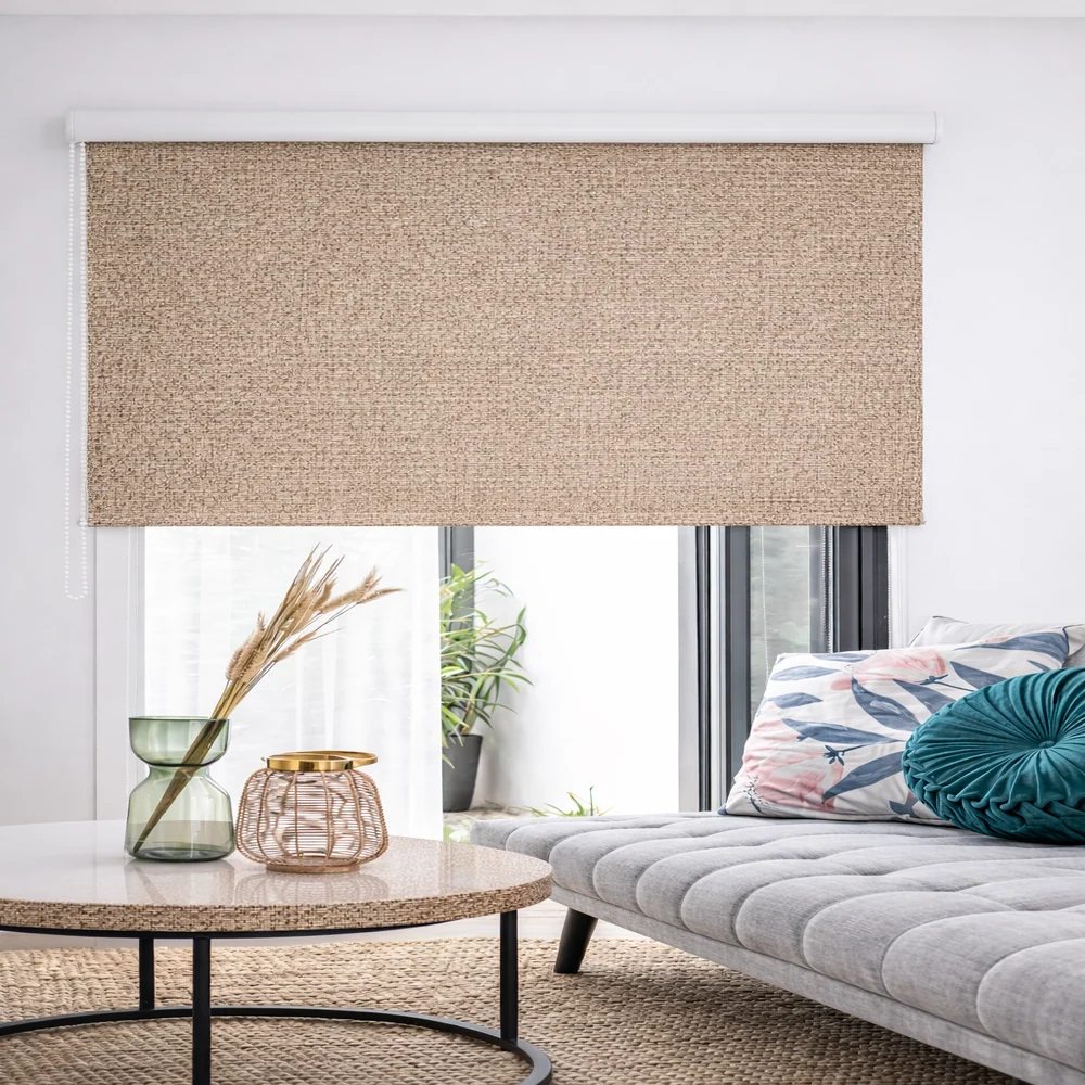 Persiana Enrollable Premium Blackout Decorativo Zen Arena 220x140 Safra