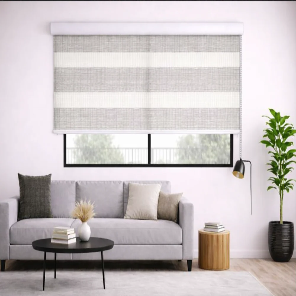 Persiana Enrollable Sheer Elegance Sheer Screen Gris/blanco 220X140 Safra