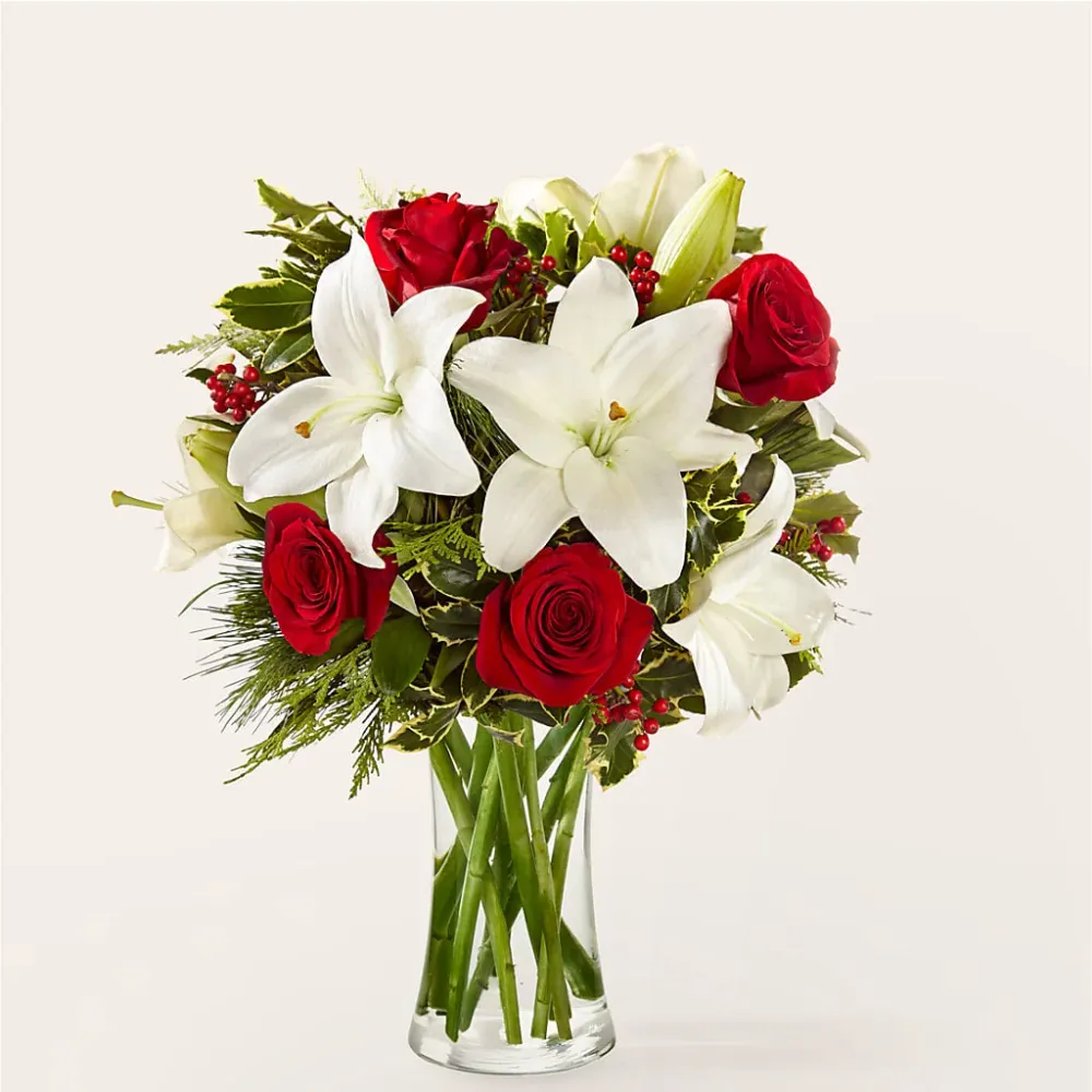 Ramo de copos de nieve brillantes Salon Diane Aubin Fleuriste Inc