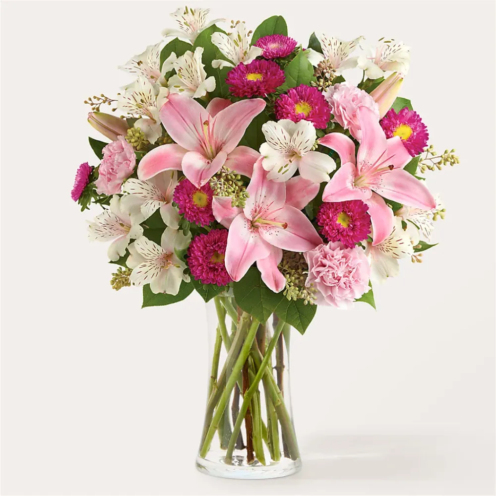 Ramo de flores fucsias Salon Diane Aubin Fleuriste Inc