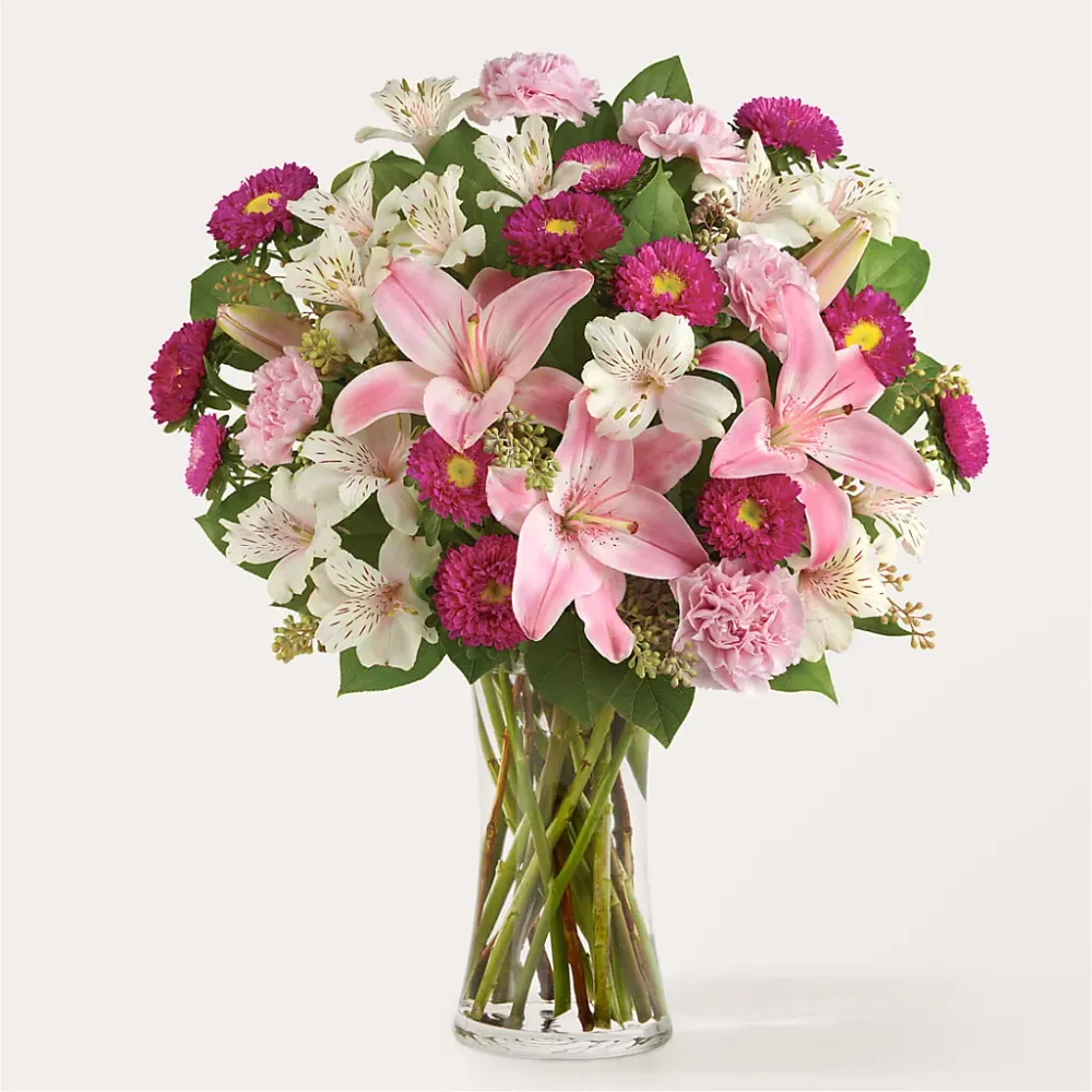 Ramo de flores fucsias Salon Diane Aubin Fleuriste Inc