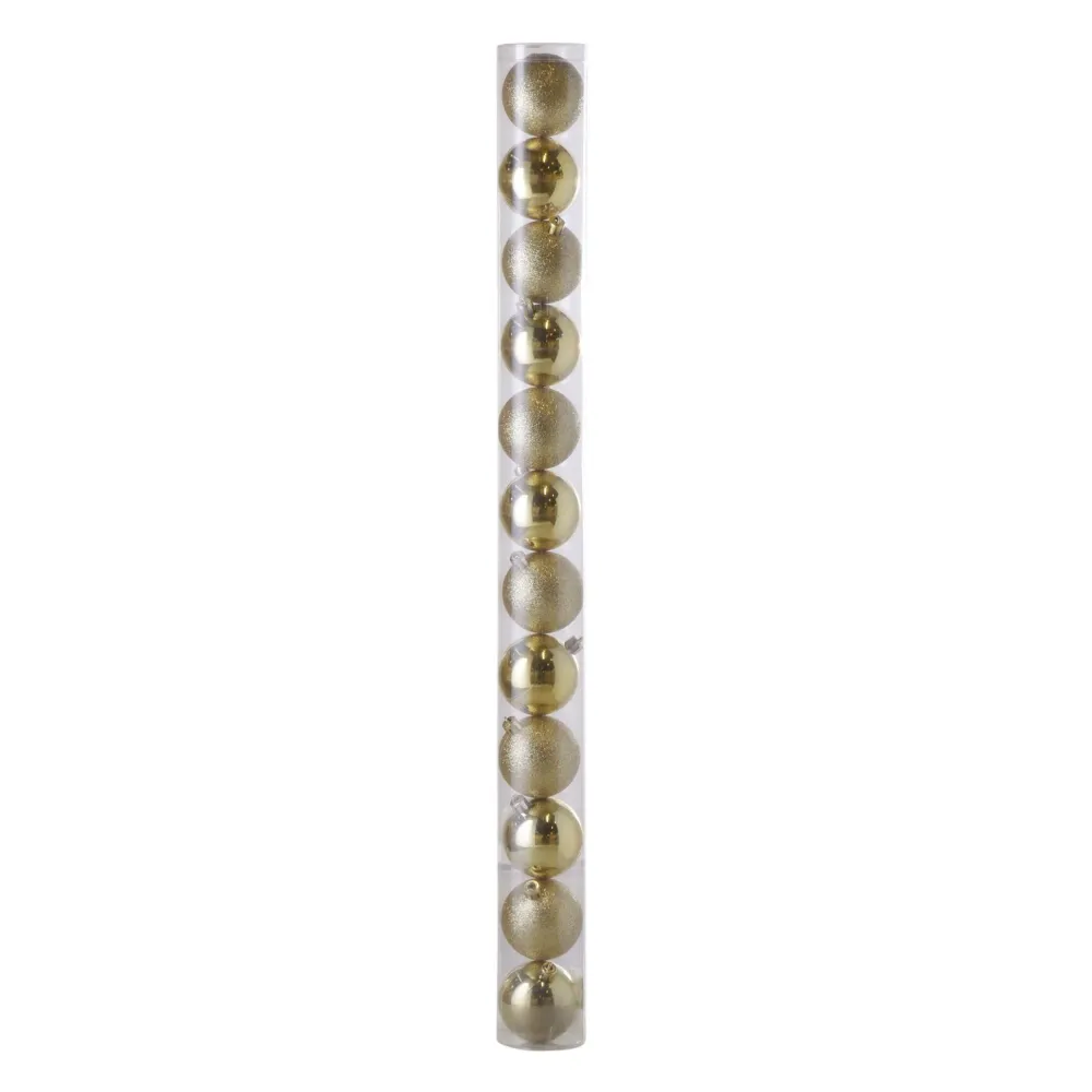 Set Bolas Navidad Santini Básico Decoración Color Dorado 6 Cm 12 Piezas