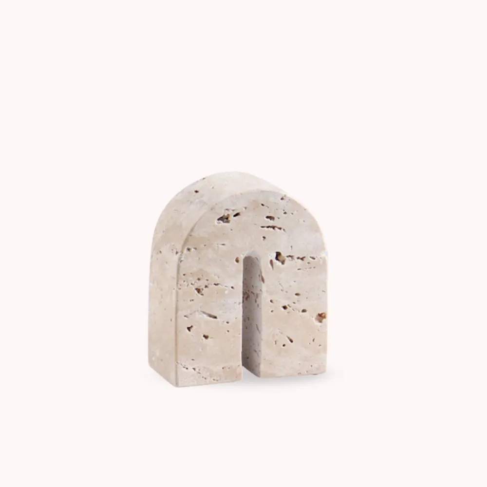 Arco Escultural Piedra Travertino Decorativo Pequeño Santú Home & Deco