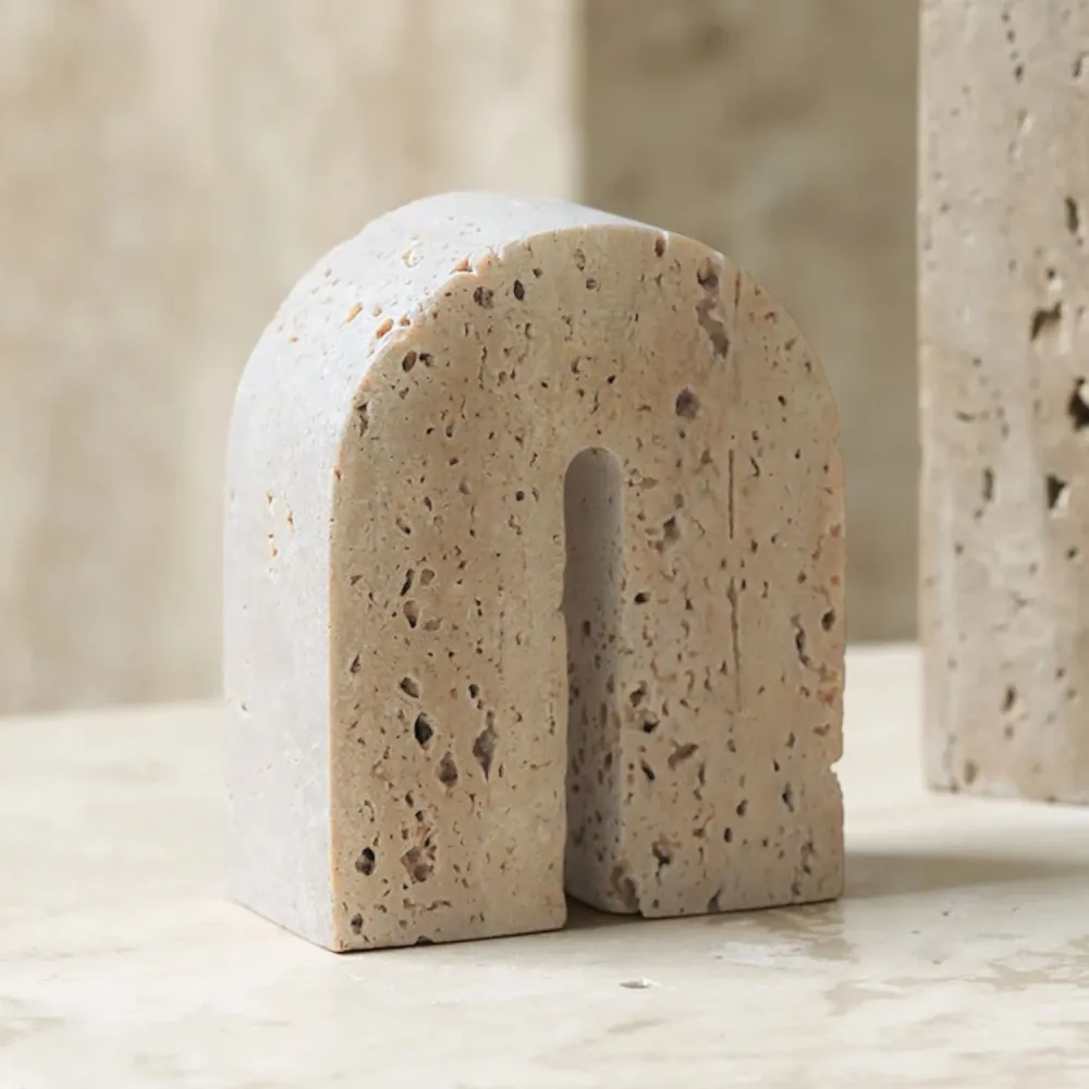 Arco Escultural Piedra Travertino Decorativo Pequeño Santú Home & Deco