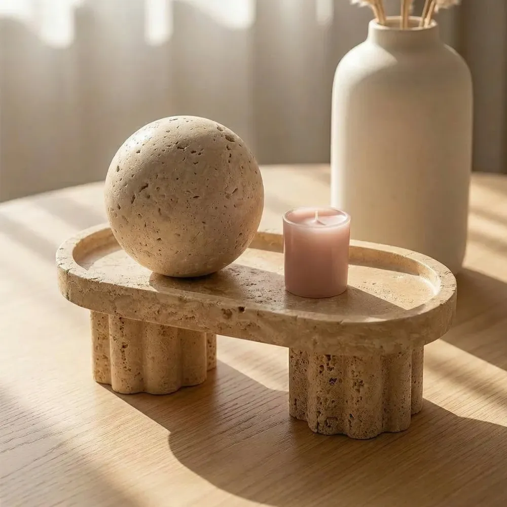 Bandeja Decorativa Estilo Mármol Travertino Greco Santú Home & Deco