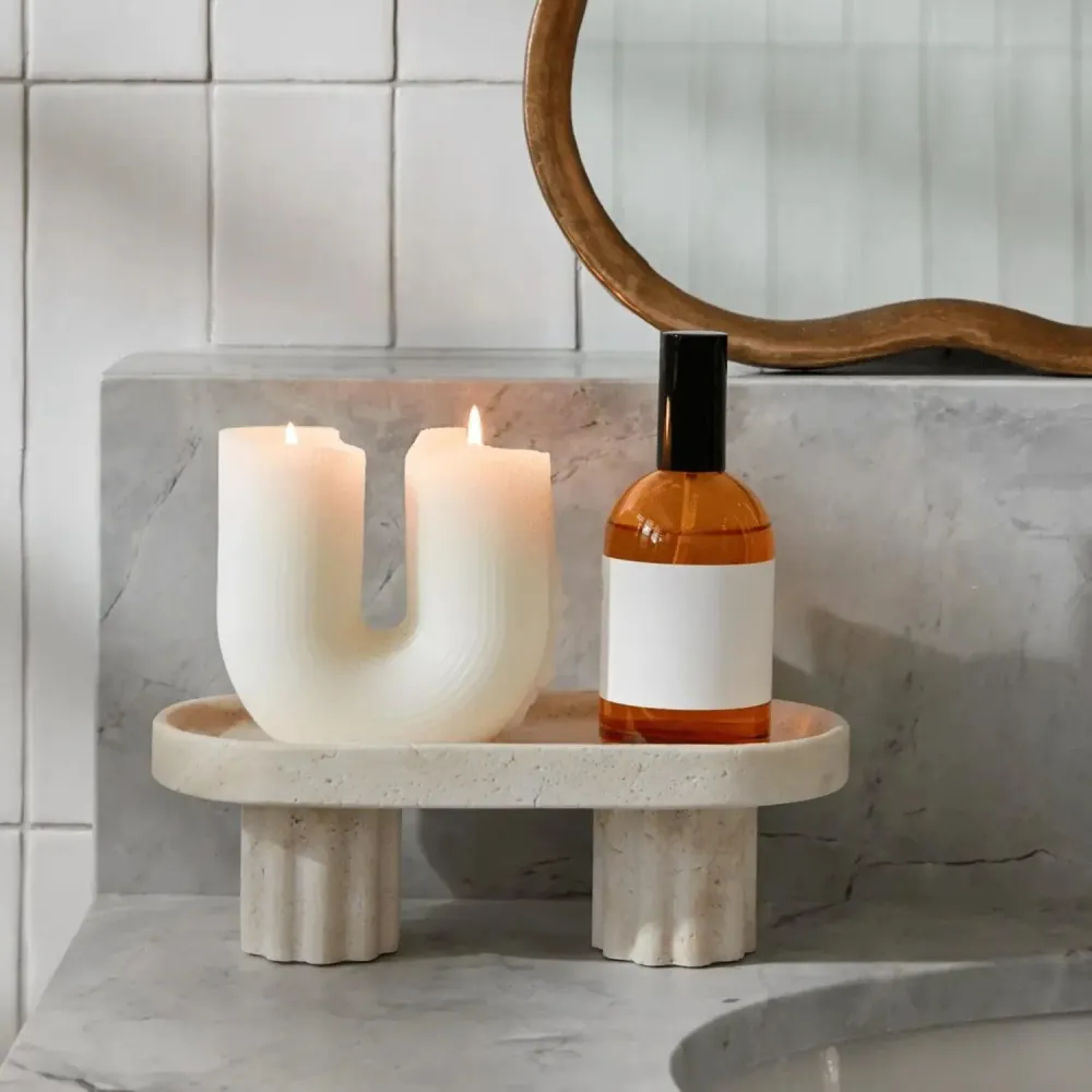 Bandeja Decorativa Estilo Mármol Travertino Greco Santú Home & Deco
