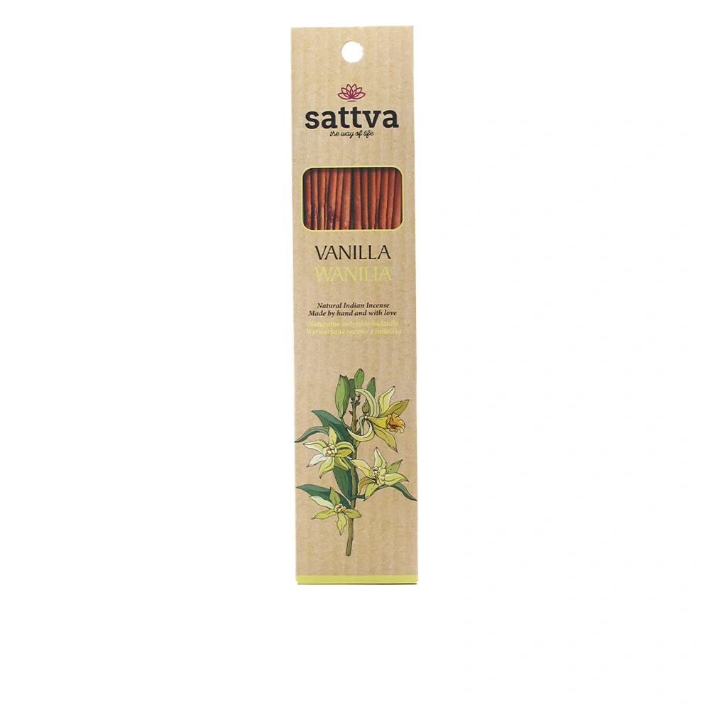 Varillas de Incienso Natural de Vainilla hechas mano Sattva Ayurveda