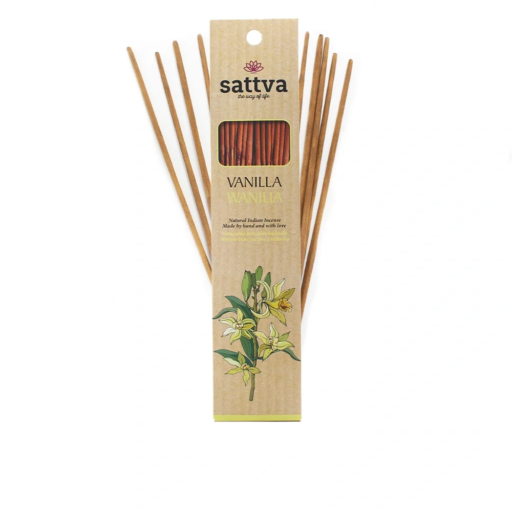Varillas de Incienso Natural de Vainilla hechas mano Sattva Ayurveda