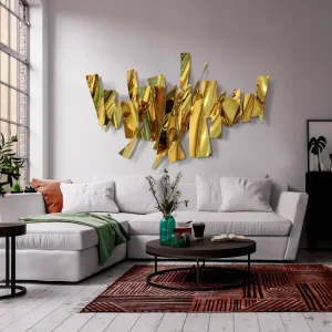 Escultura Pared Acero Dorado Fracture Schuller