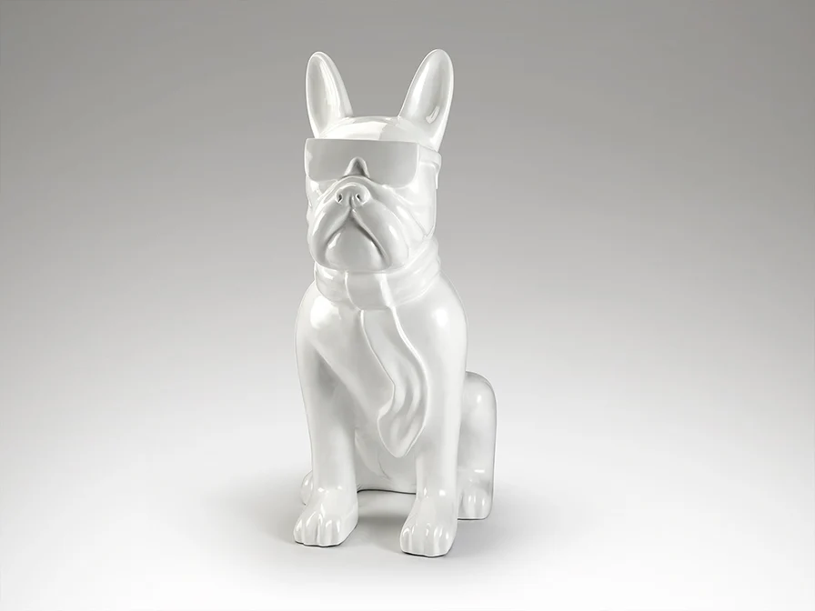 Figura Bulldog Francés Grande Blanca | Schuller Bulldog Frances | Ref: 722599 | luzguru.com