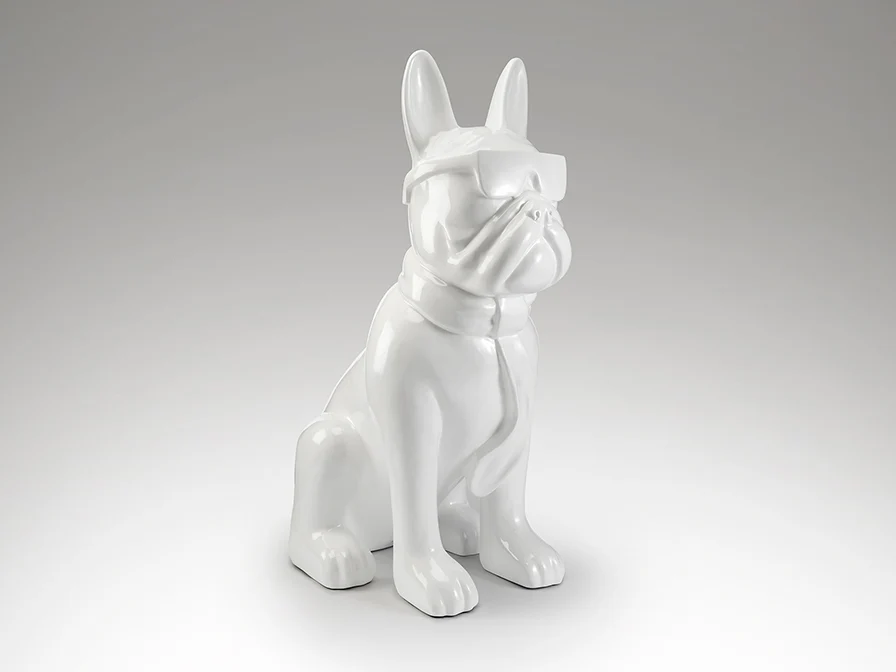Figura Bulldog Francés Grande Blanca | Schuller Bulldog Frances | Ref: 722599 | luzguru.com