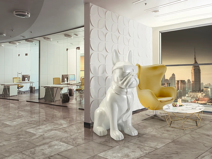Figura Bulldog Francés Grande Blanca | Schuller Bulldog Frances | Ref: 722599 | luzguru.com
