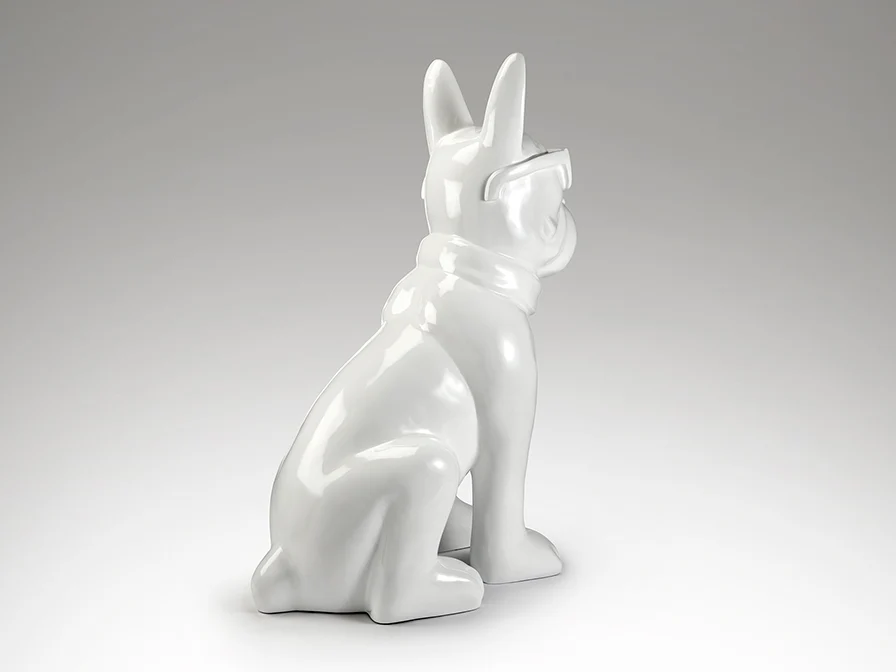 Figura Bulldog Francés Grande Blanca | Schuller Bulldog Frances | Ref: 722599 | luzguru.com