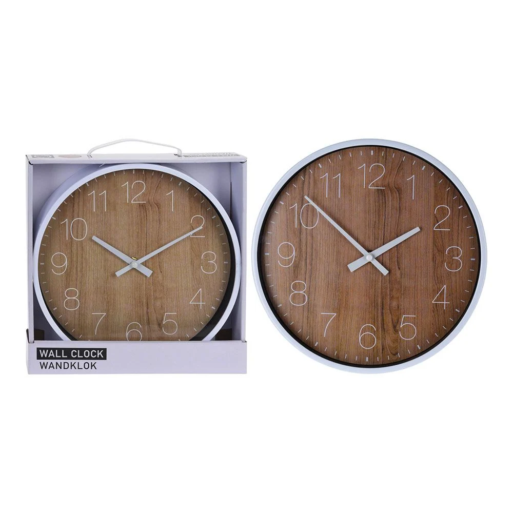 RELOJ PARA PARED EFECTO MADERA Ø25cm. SEGNALE