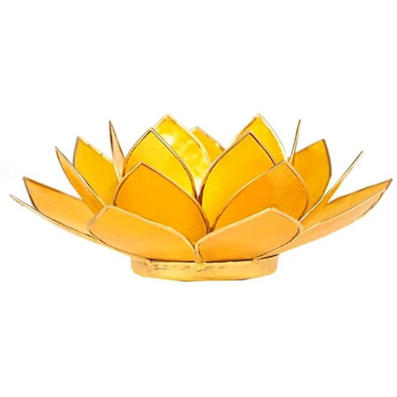 Portavelas FLOR DE LOTO · Amarillo/oro Senda Yoga