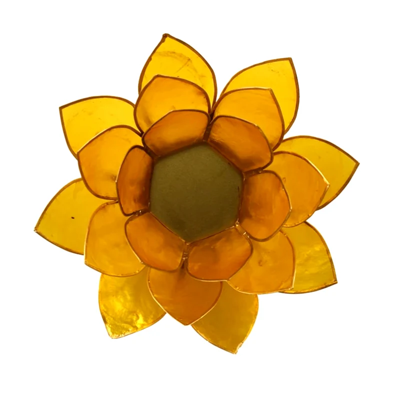 Portavelas FLOR DE LOTO · Amarillo/oro Senda Yoga