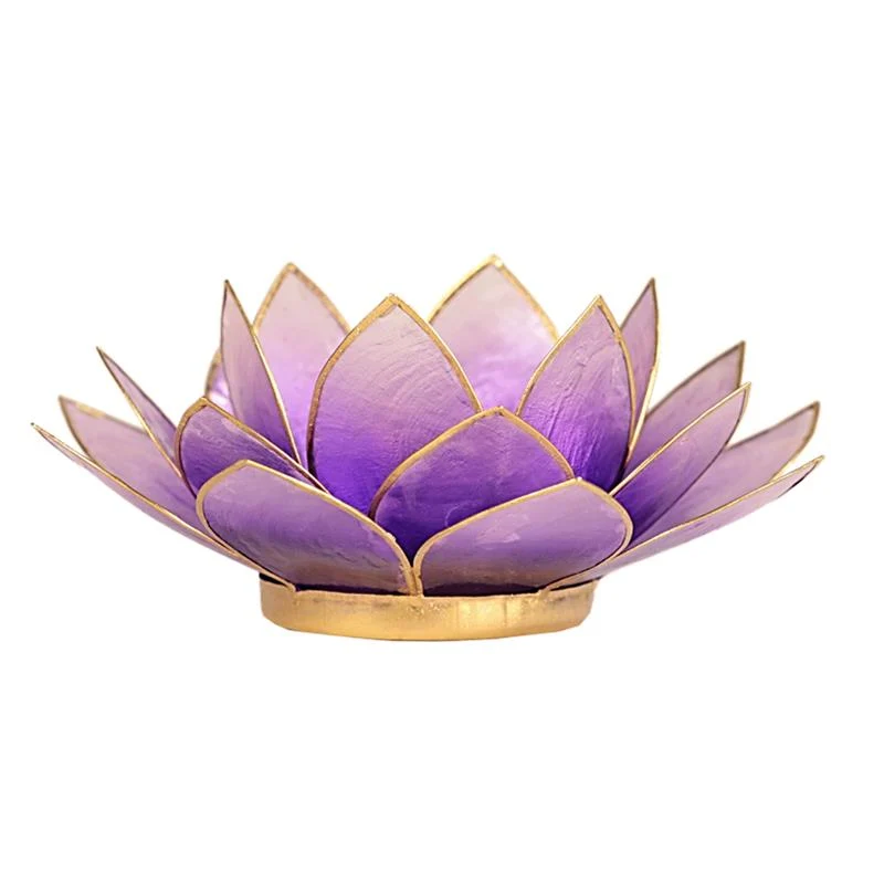 Portavelas FLOR DE LOTO · Lila/oro Senda Yoga