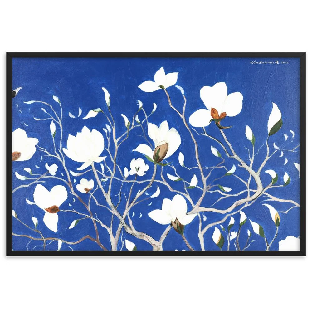 Mil magnolias espléndidas - Póster enmarcado Negro Seokhee Kim
