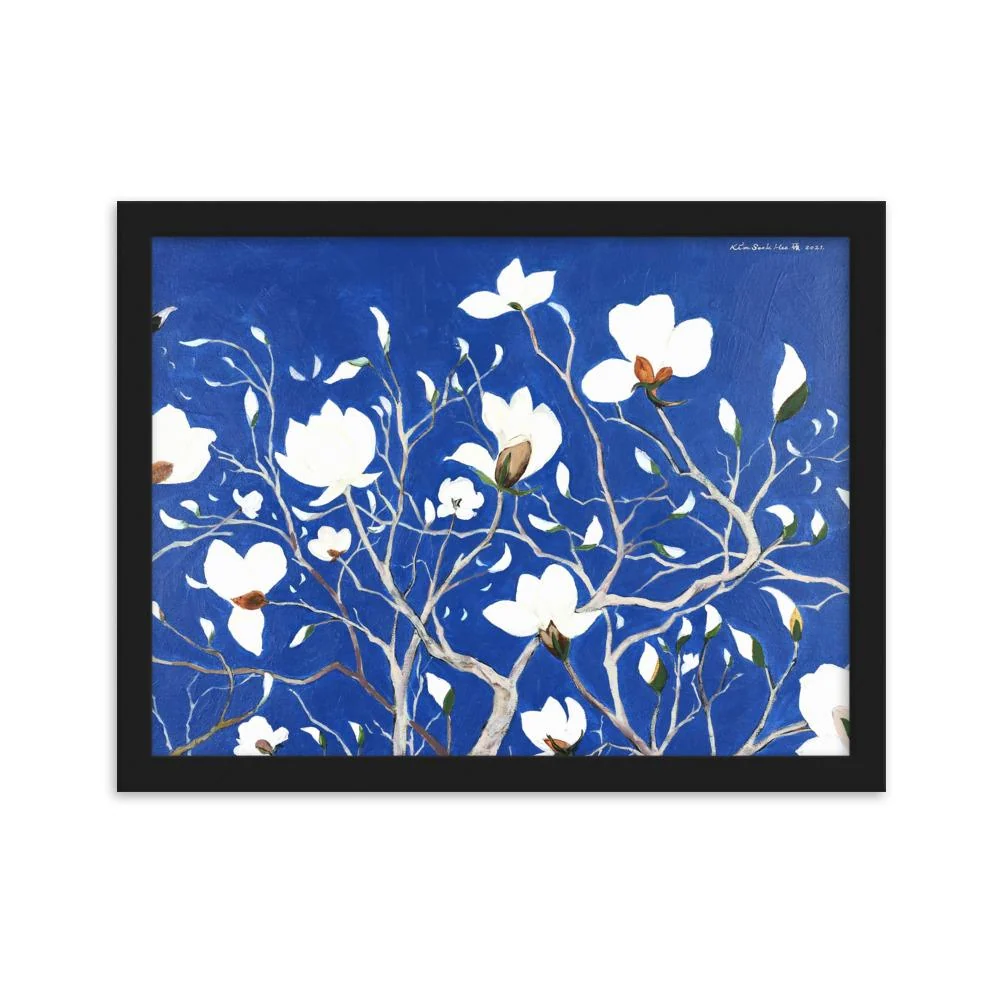 Mil magnolias espléndidas - Póster enmarcado Negro Seokhee Kim