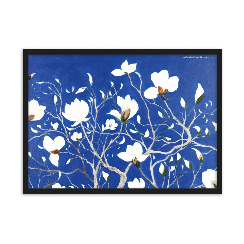 Mil magnolias espléndidas - Póster enmarcado Negro Seokhee Kim