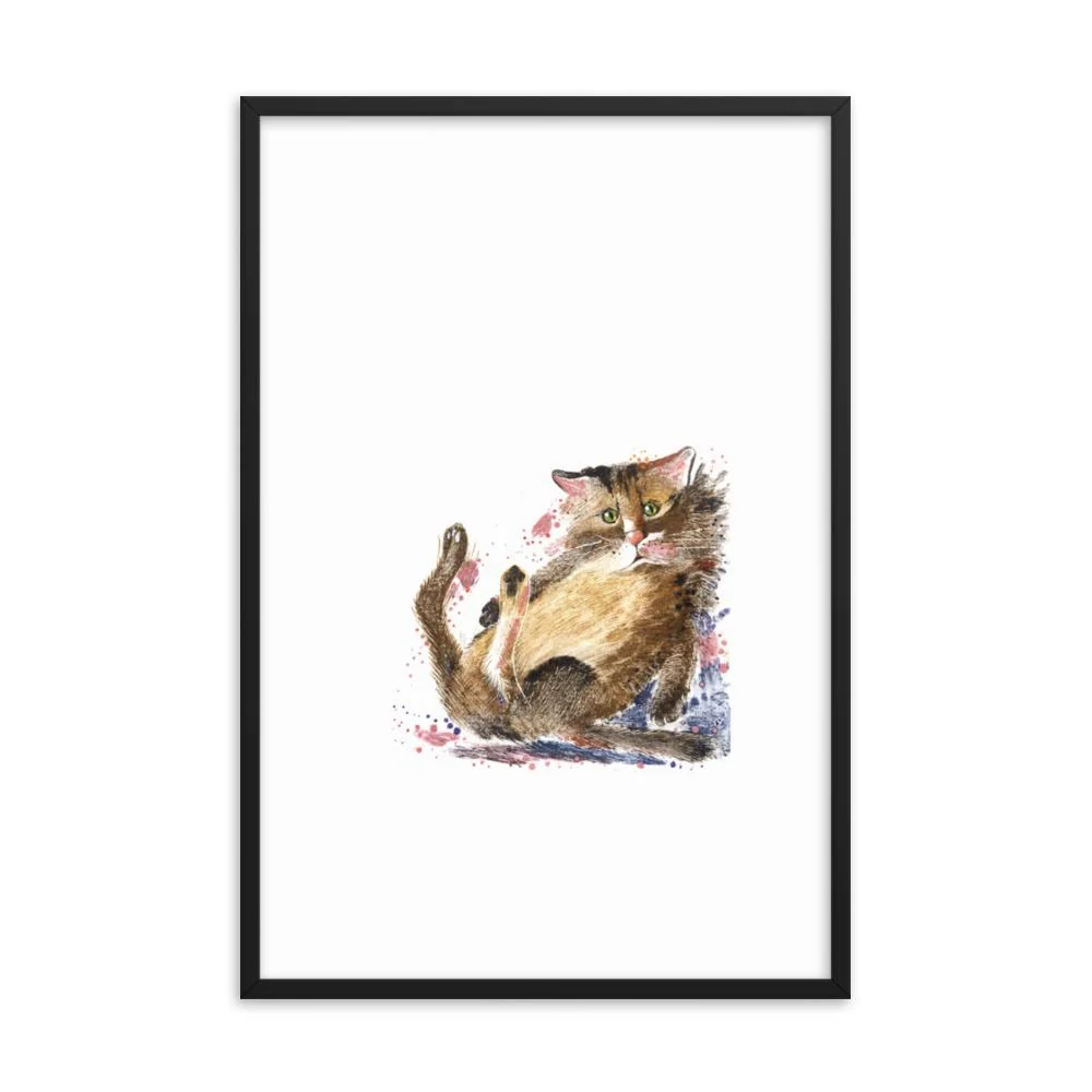 Dom cat - cartel en marco Negro Sergej Uchatsch