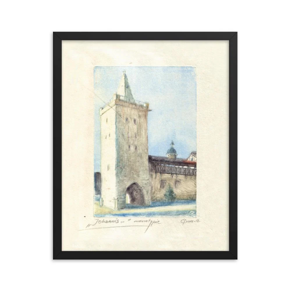 Jena Johannistor - Póster en marco Negro Sergej Uchatsch