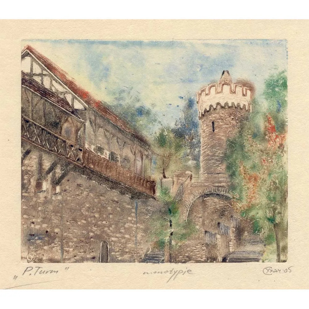 Jena Pulverturm - obra de arte Sergej Uchatsch