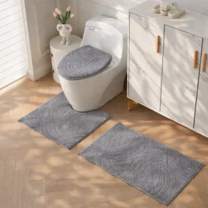 Set alfombras de baño 3 piezas gris