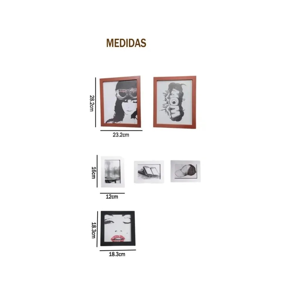 Set 12 Marcos Decorativos Pared Vintage