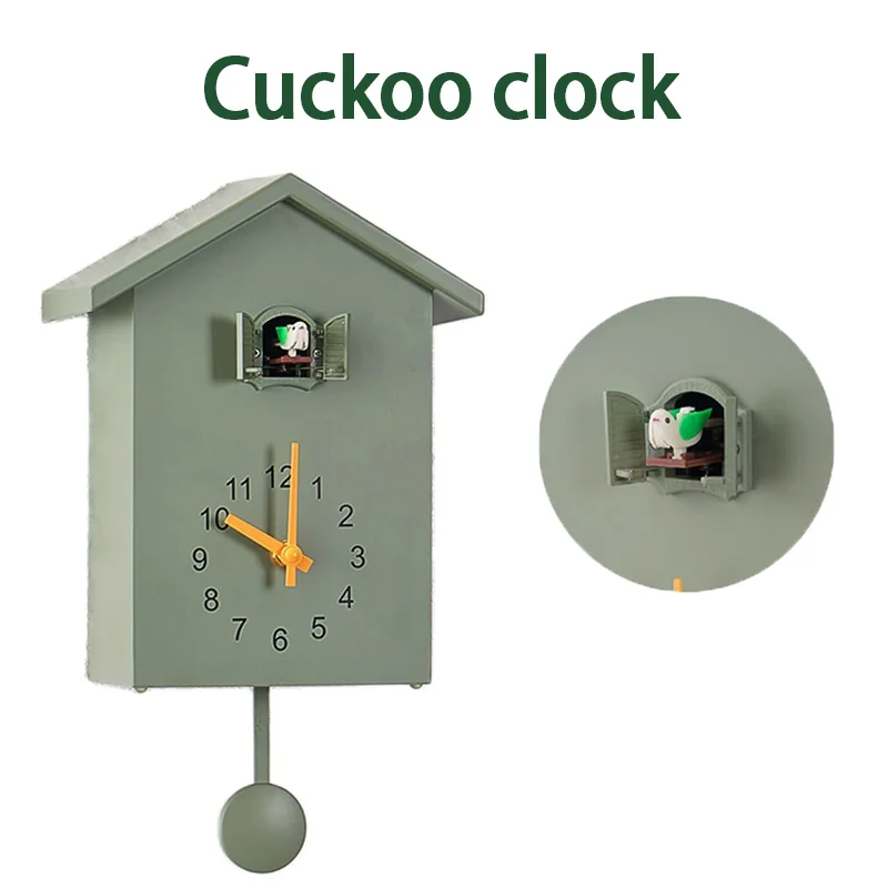 Reloj de pared de cuarzo de cuco de 20x25cm, reloj colgante moderno para el hogar y la sala de estar, relojes con temporiz...