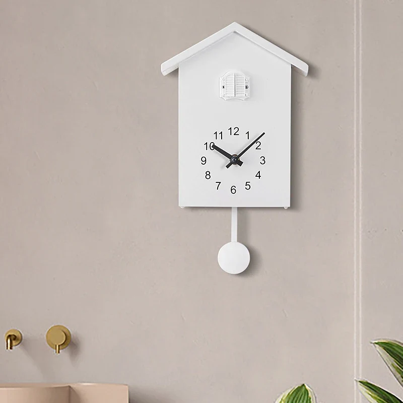 Reloj de pared de cuarzo de cuco de 20x25cm, reloj colgante moderno para el hogar y la sala de estar, relojes con temporiz...