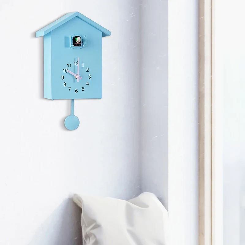 Reloj de pared de cuarzo de cuco de 20x25cm, reloj colgante moderno para el hogar y la sala de estar, relojes con temporiz...
