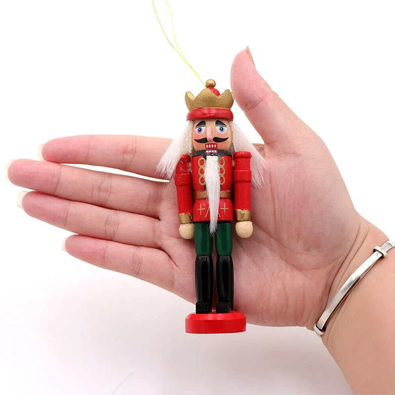 Mini ornamento de Cascanueces de madera, figura de soldado, colgante para árbol de Navidad, mesa de oficina, decoración de...