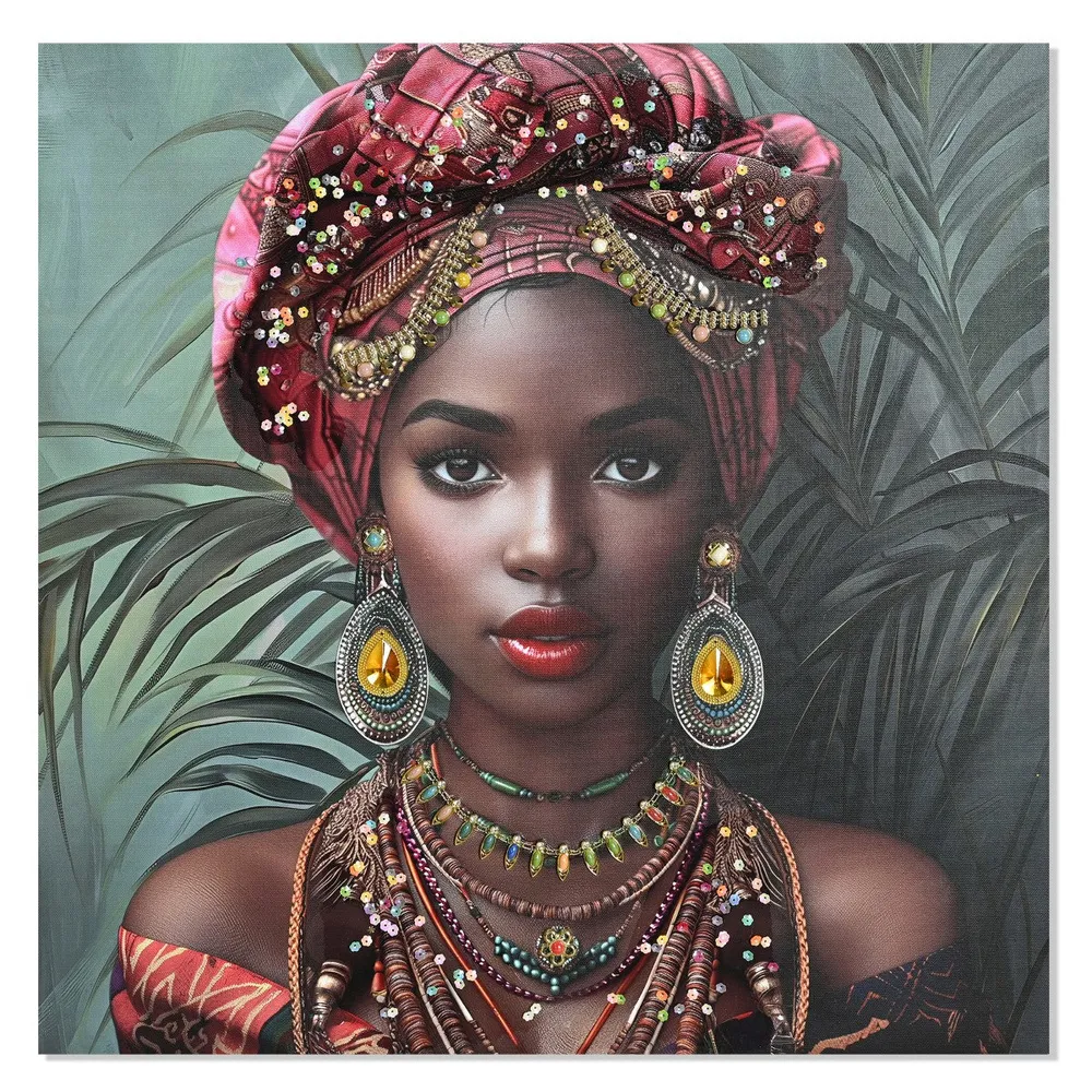 CUADRO MUJER AFRICANA 60×60 CM — LIENZO IMPRESO Signes Grimalt