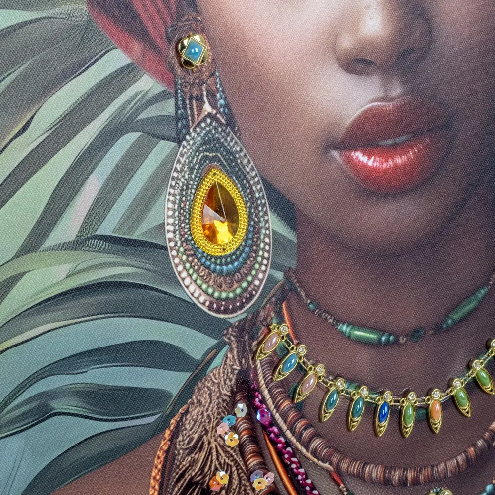 CUADRO MUJER AFRICANA 60×60 CM — LIENZO IMPRESO Signes Grimalt