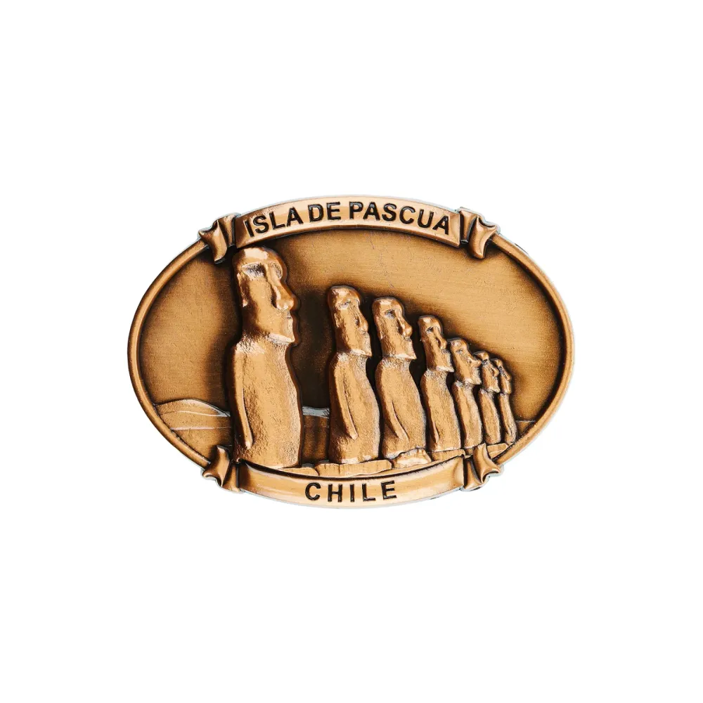 Imán Decorativo Color Cobre Souvenir Chile Rapa Nui Soleio Regalos
