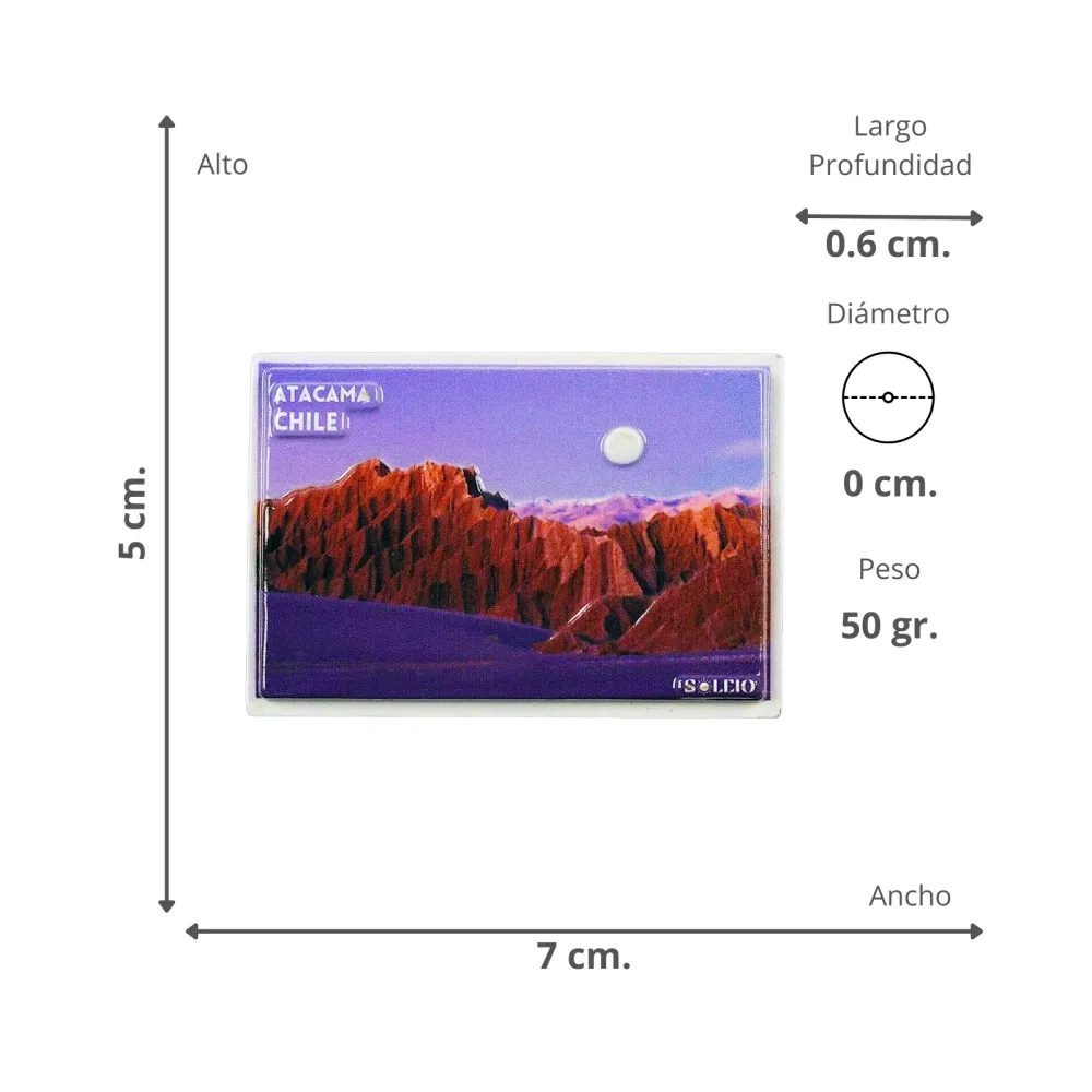 Imán Resina 3D Lugares de Chile Atacama Soleio Regalos
