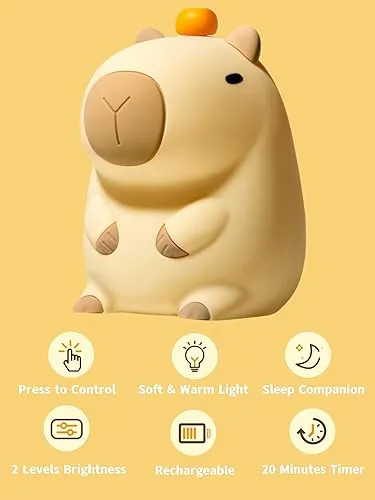 Lámpara Nocturna Capybara Táctil Soluciones Shop