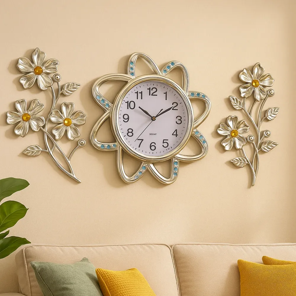 Reloj Decorativo Con Flores De Lujo Soluciones Shop