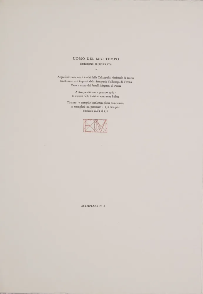 SOMMARUGA Renzo, Aguafuerte original firmado, 1963