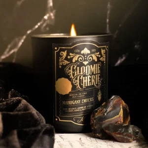 Vela de mecha crepitante Embers de caoba - coco + caoba + ámbar Spooks & Spanks