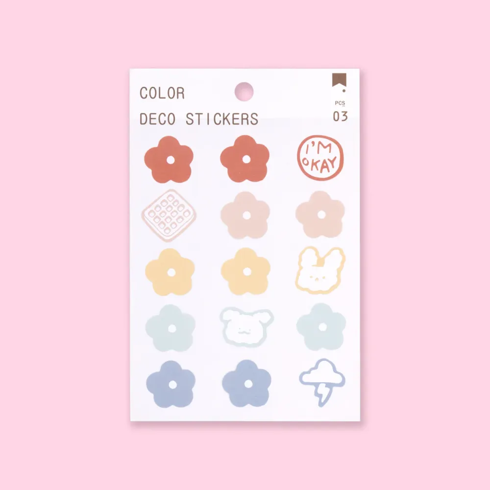 Crema Y Flor Estética Verano Deco Pegatina Stationery Pal
