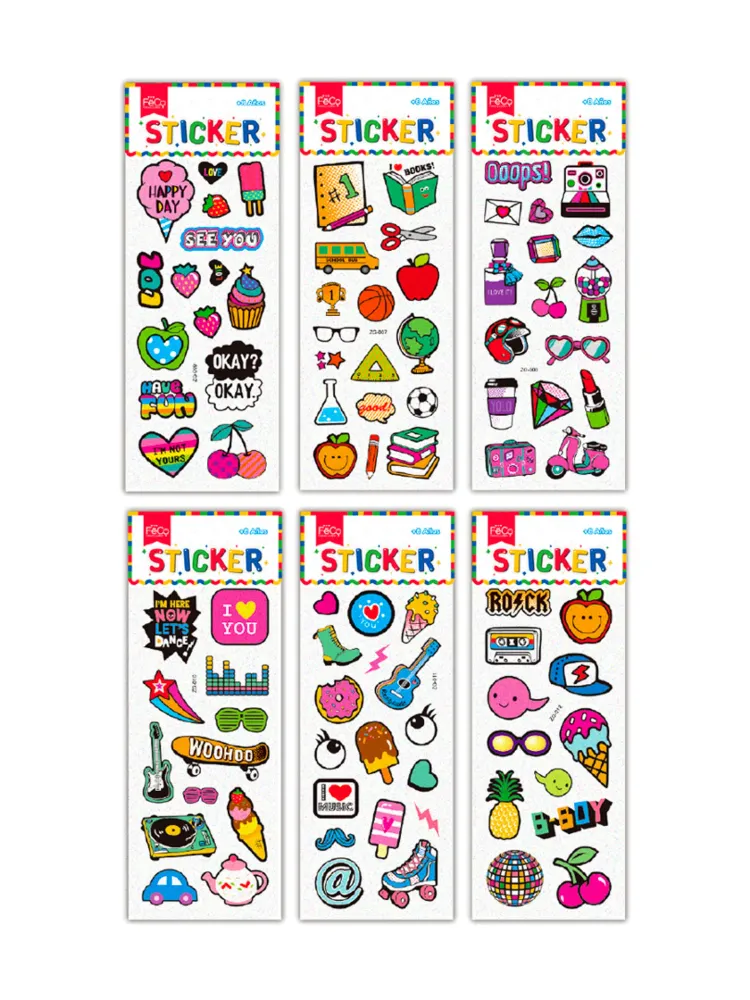 Sticker Infantil Retro 12 Unidades